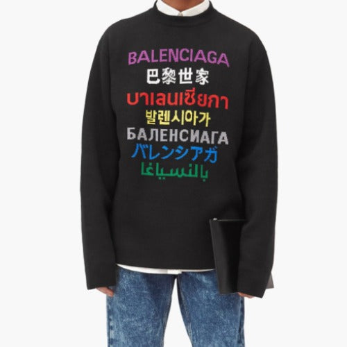 (국내배송, 당일출고) 발렌시아가 Language 크루넥 니트